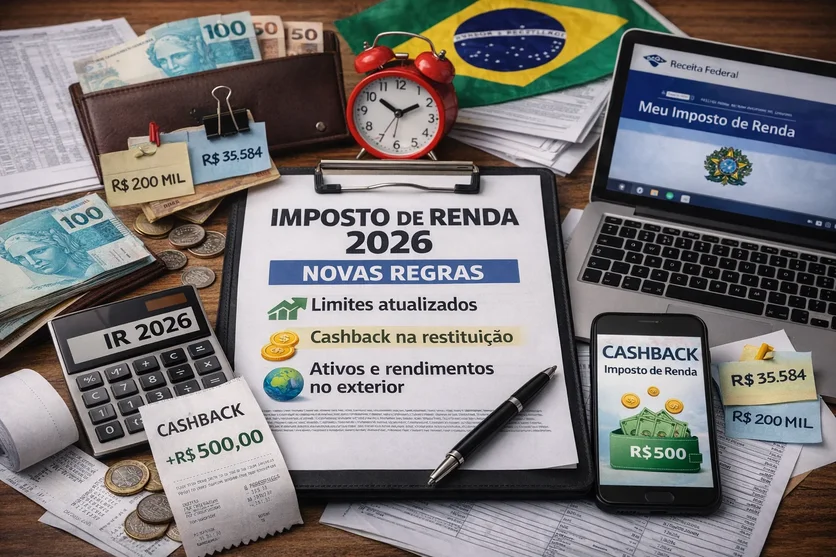 Imposto de renda 2026: Receita atualiza regras, amplia limites e inclui cashback na restituição