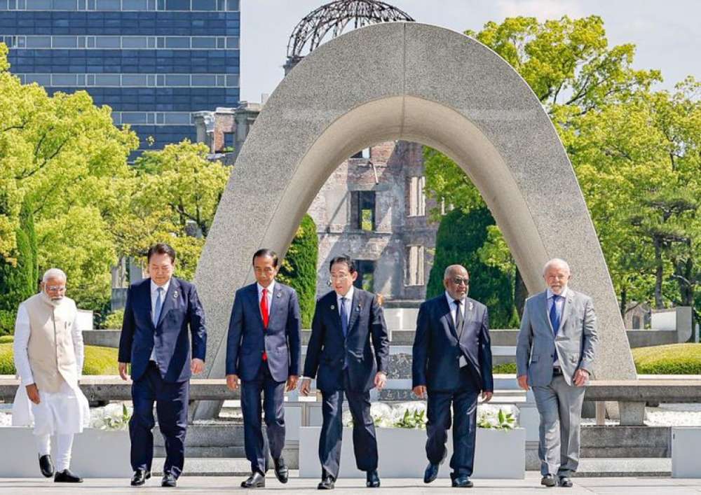 Líderes presentes à cúpula do G7 visitam Memorial da Paz