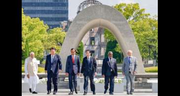 Líderes presentes à cúpula do G7 visitam Memorial da Paz