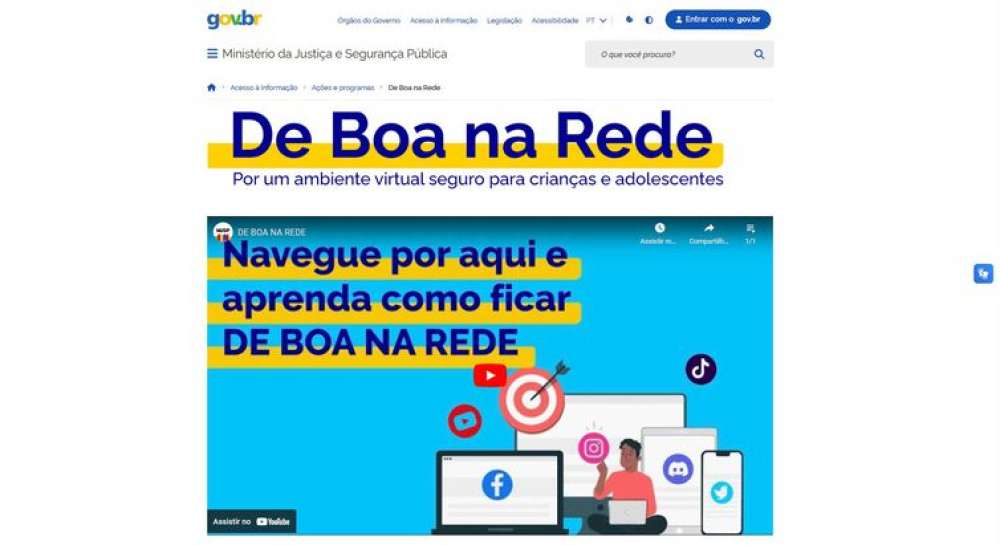 Justiça cria site com dicas sobre como proteger crianças nas redes