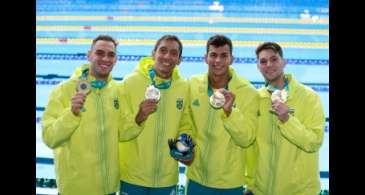 Santiago 2023: Brasil é ouro no revezamento 4x200 metros masculino