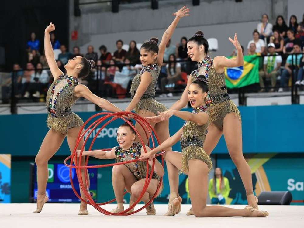 Ginástica rítmica do Brasil tem jornada dourada no Pan de Santiago