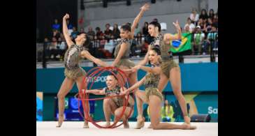 Ginástica rítmica do Brasil tem jornada dourada no Pan de Santiago