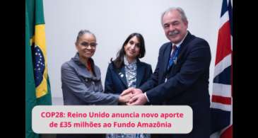 Reino Unido anuncia mais R$ 215 milhões para o Fundo Amazônia