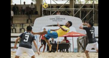 Brasil aplica goleada de 13 a 0 na Copa América de beach soccer